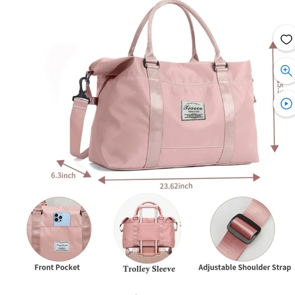 Weekender Bag in Pink, New - Picture 3 of 7